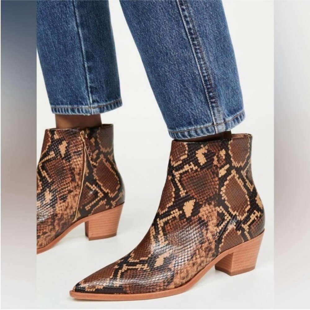 Ulla Johnson Cruz Snakeskin Booties 37